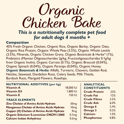 Lily's Kitchen Organic Chicken Bake with Vegetable & Herb Adult Dry Dog Food 2.5kg