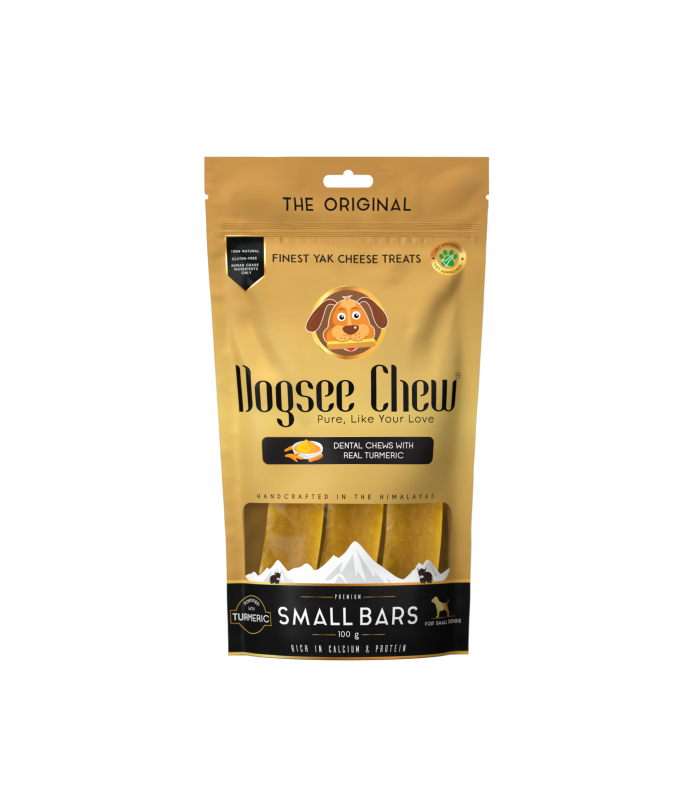 Dogsee Turmeric Small Bars: Long-Lasting Dental Chews for Small Dogs -100g