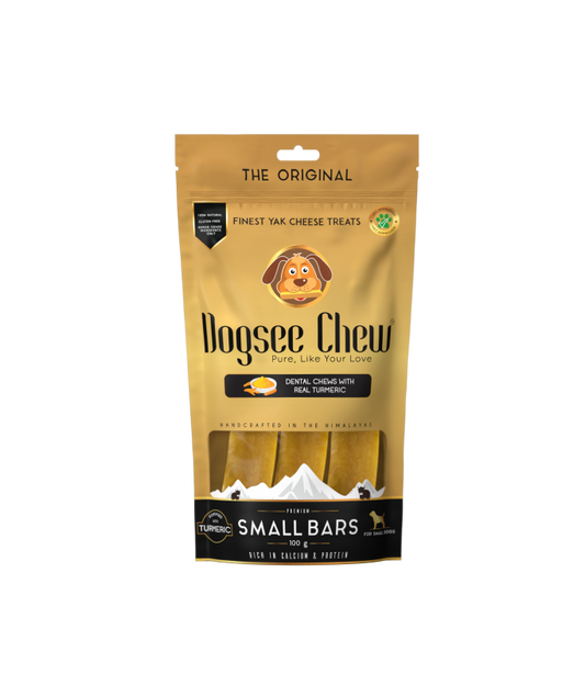 Dogsee Turmeric Small Bars: Long-Lasting Dental Chews for Small Dogs -100g