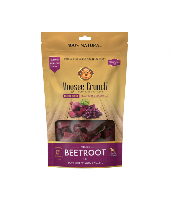 Dogsee Crunch Beetroot: Freeze-Dried Beet Dog Training Treats -10g