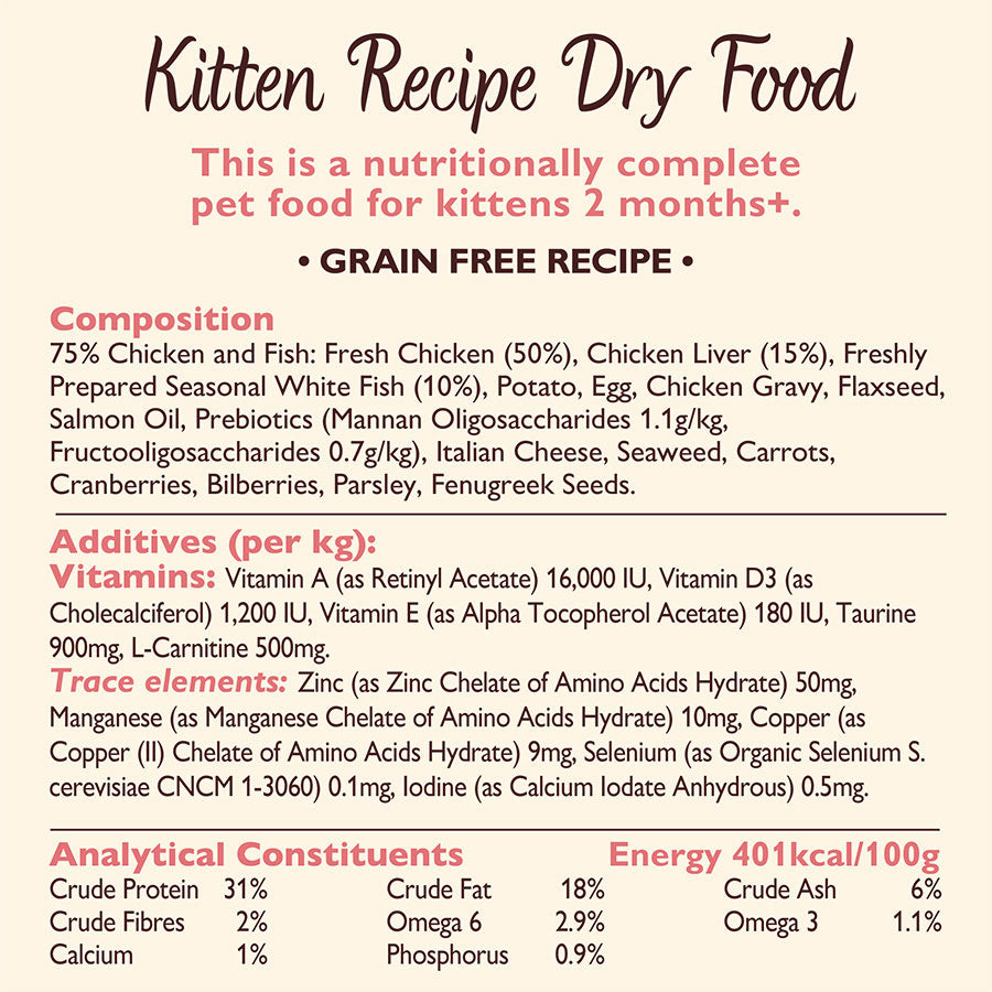 Lily's Kitchen Chicken & White Fish Kitten Dry Food 800gms