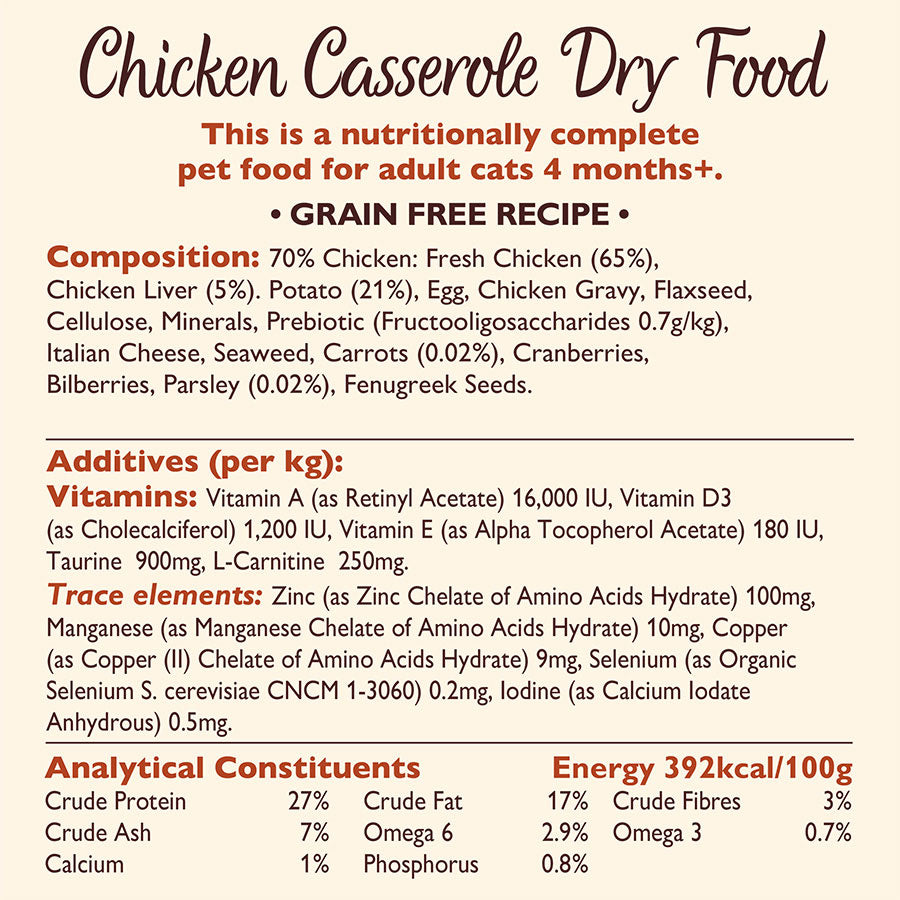 Lily's Kitchen Chicken Casserole Dry Cat Food -2kg
