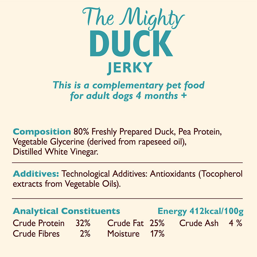 Lily's Kitchen The Mighty Duck Mini Jerky Grain Free Dog Treats 70G