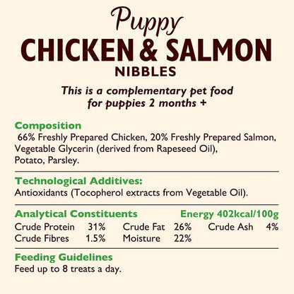 Lily's Kitchen Chicken and Salmon Nibbles Puppy Treats 70G