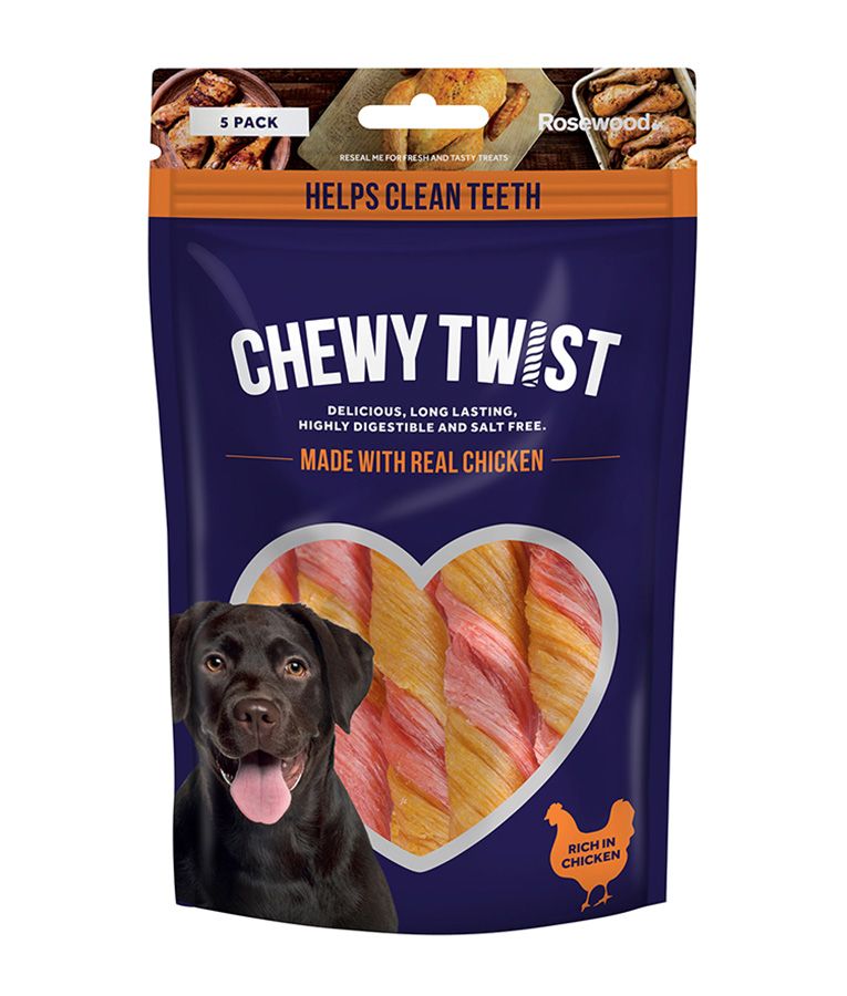 Rosewood Chewy Twist Chicken Dog Treats 115g (Near Expiry)