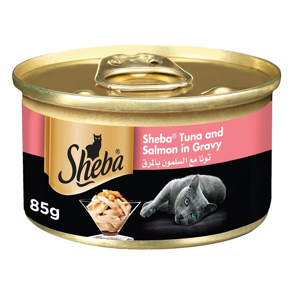 Sheba Flaked Tuna Topped with Salmon Wet Cat Food 85G