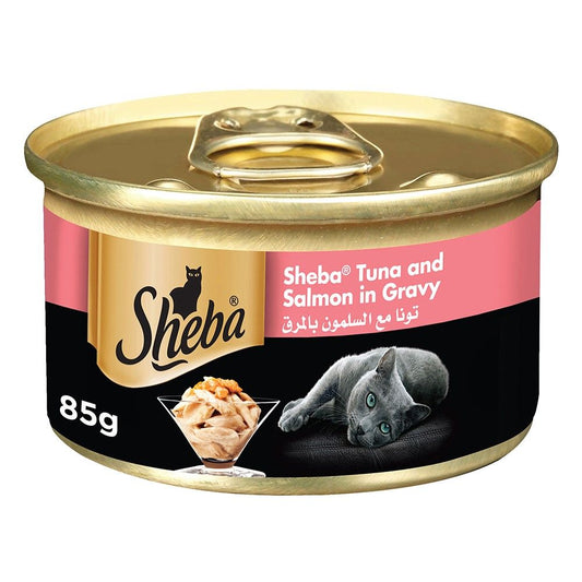Sheba Flaked Tuna Topped with Salmon Wet Cat Food 85G