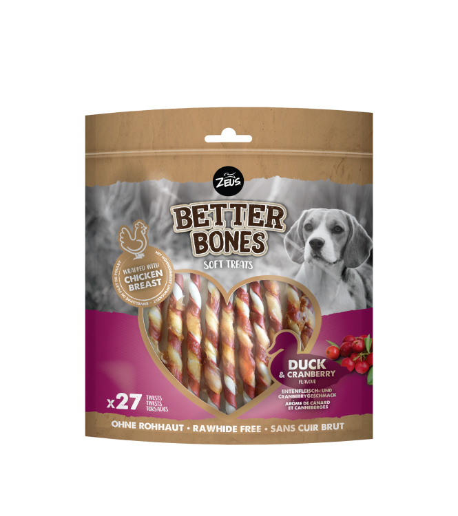 Zeus Better Bones Wrapped Twists - Duck & Cranberry (308g)