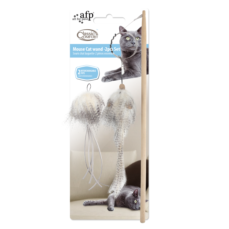 Classic Comfort Mouse Cat Wand - Set