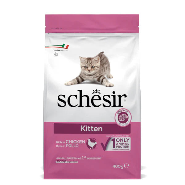 Schesir Kitten Dry Food - Single Protein Source, Rich in Chicken - 400g