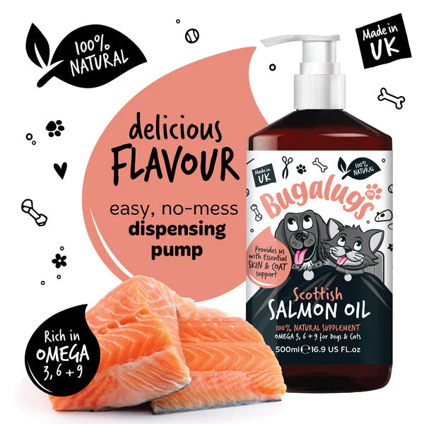 Bugalugs Scottish Salmon Oil For Dogs & Cats 500ml