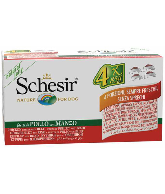 Schesir Dog Wet Food-Chicken Fillets With Beef - 340g