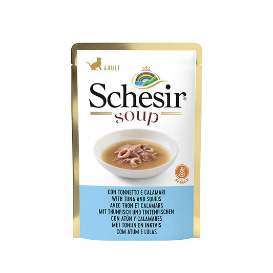 Schesir Cat Wet Soup-With Wild Tuna and Squid - 85g