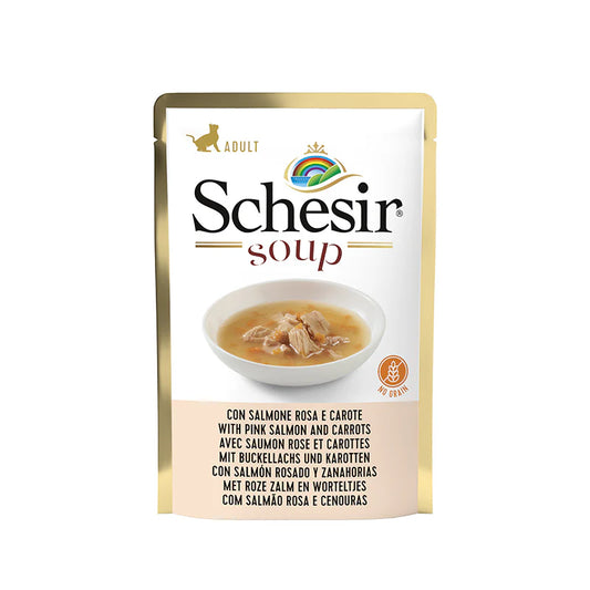 Schesir Cat Wet Soup-With Wild Pink Salmon and Carrots- 85g