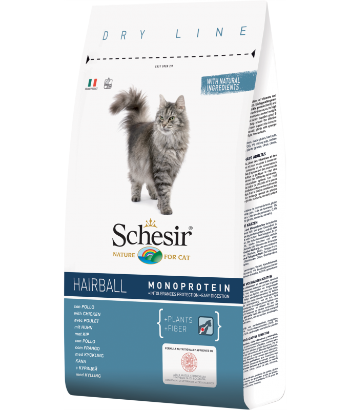 Schesir Cat Dry Food Hairball with Chicken - 1.5kg