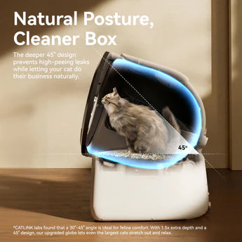 Catlink Scooper Young Pro X AI Self Cleaning With Odour Removal Cat Litter Box 13L 63x62x74cm - Grey