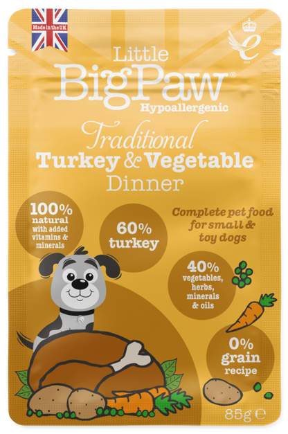 Little Big Paw Dog Turkey & Vegetable Dinner - 150g