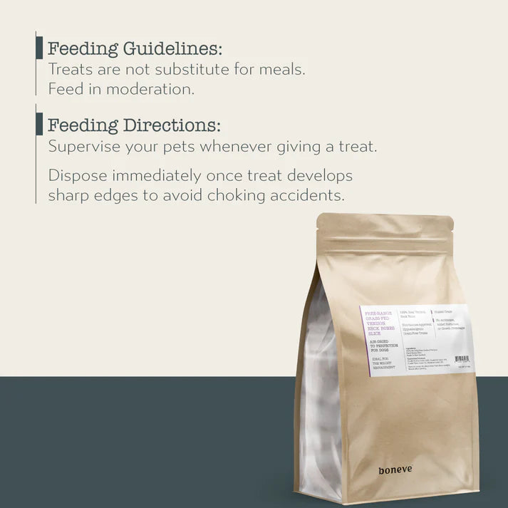Boneve Air-Dried Free-Range Grass-Fed Venison Ear Dog Treat - 70G