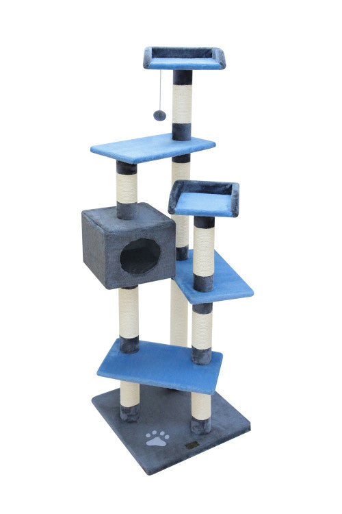 Mateus Cat Pole - Blue & Beige