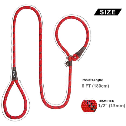Fida Durable Slip Lead Dog Leash / Training Leash(6ft length, 1/2″ thick Rope)