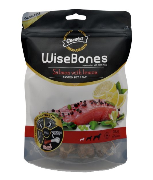 Gnawlers Wisebones Salmon With Lemon 15pcs/Pack- 200gm