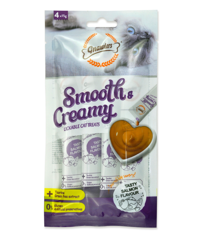 Gnawlers Smooth & Creamy Lickable Cat Treats - Salmon Flavour