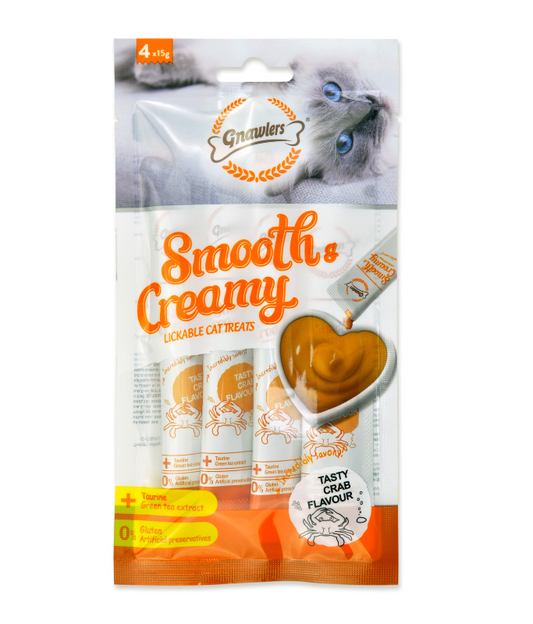 Gnawlers Smooth & Creamy Lickable Cat Treats - Crab Flavour