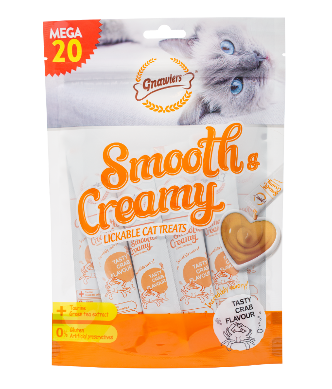 Gnawlers Smooth & Creamy Lickable Cat Treats - Crab Flavour