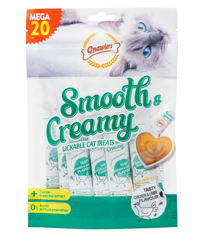 Gnawlers Smooth & Creamy Lickable Cat Treats- Chicken & Liver Flavour