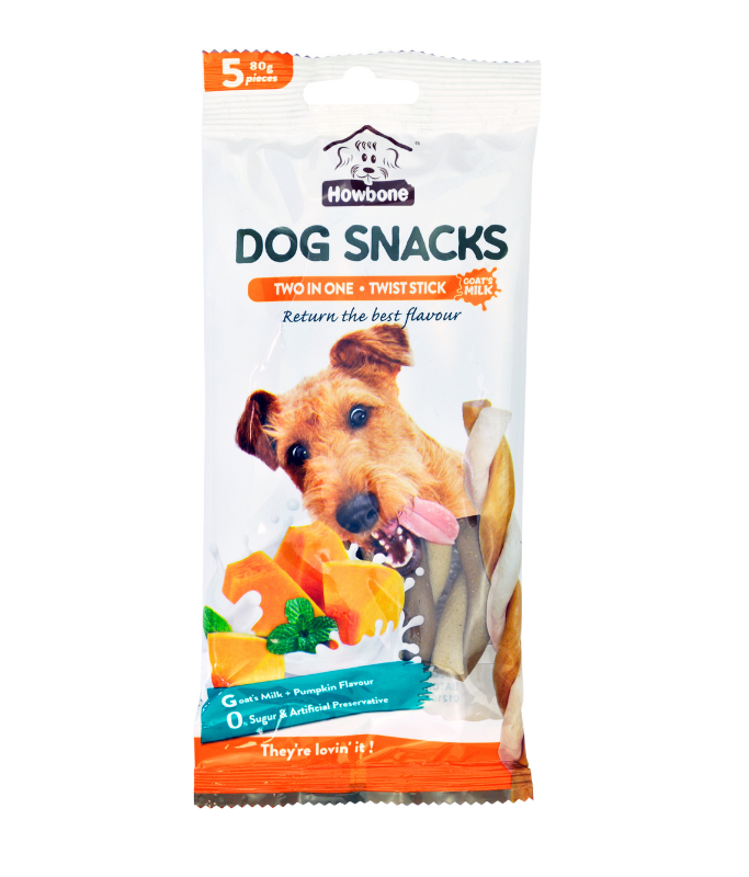 Howbone Dog Snack Two in One Twist Stick- 80g (5pcs)