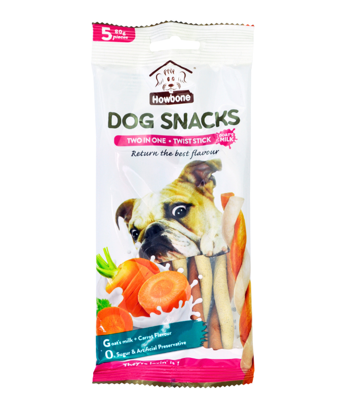 Howbone Dog Snack Two in One Twist Stick- 80g (5pcs)