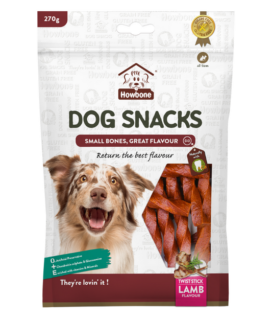 Howbone Dog Snack Twist Stick Lamb Flavour -270g