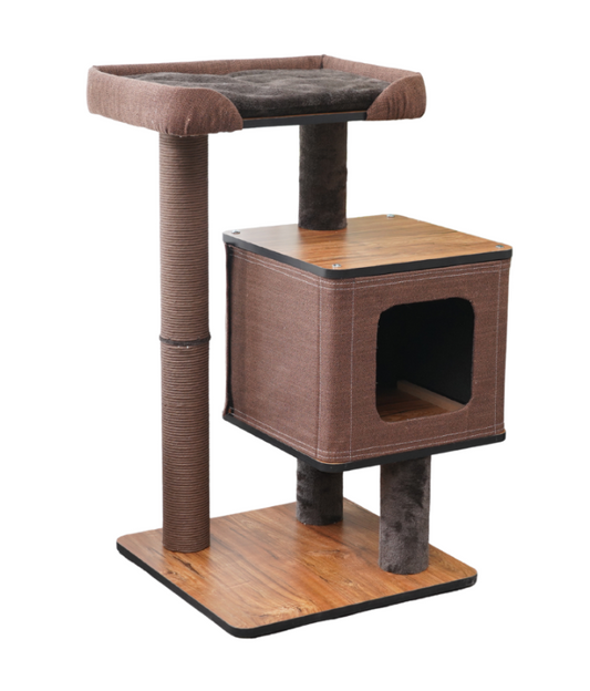 Catry Cat House with Scratcher [48x48x87cm]