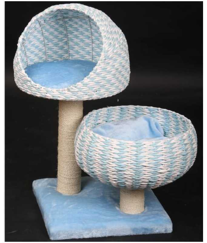 Catry Cat Tree With Cushion And Scratcher- Blue