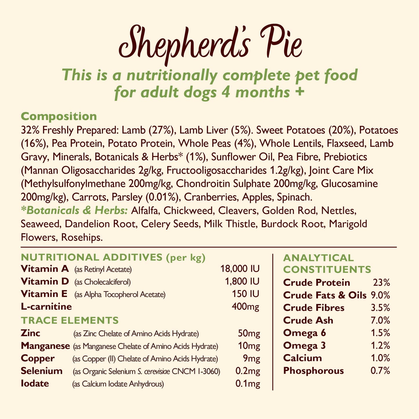 Lily's Kitchen Adult Shepherd's Pie with Lamb Potatoes & Parsley Adult Dry Dog Food-7kg