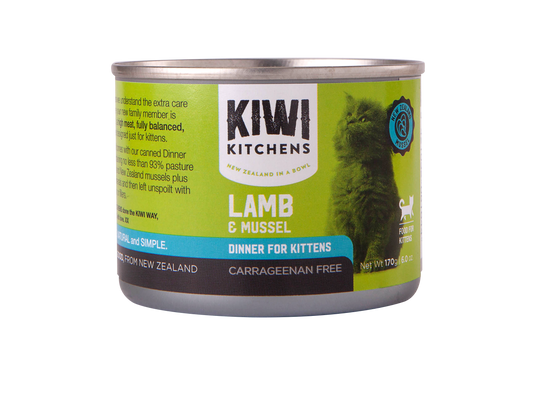 Kiwi Kitchens Lamb & Mussel Dinner Canned Wet Kitten Food-170g