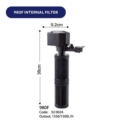 KW Zone Dophin Internal Filter[Model - FDF980F, Max Output - 1550L/H]