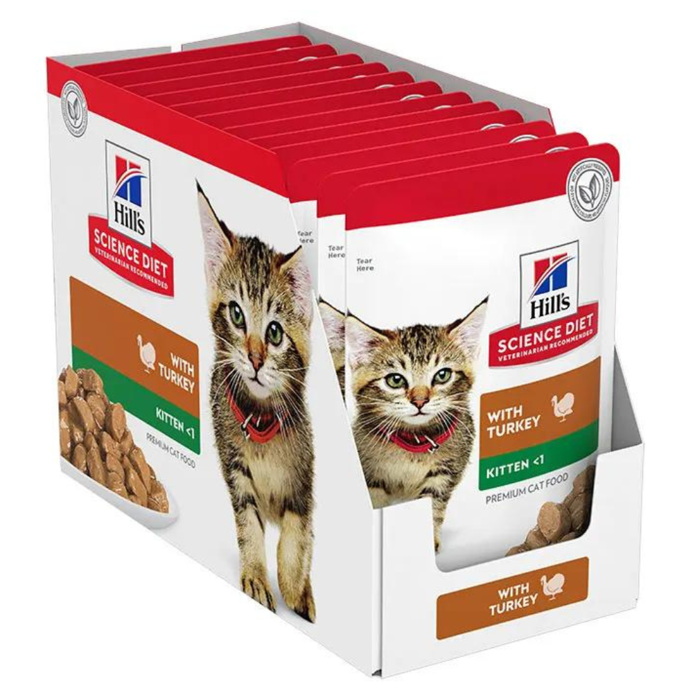 Hill's Science Plan Tender Chunks & Gravy Kitten Wet food Turkey Pouches - 85gx12