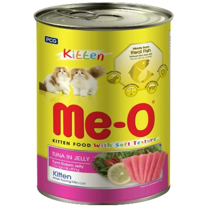 me-o canned kitten food - tuna in jelly- 400gm