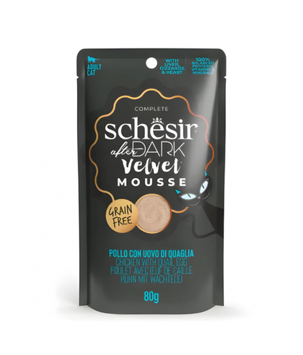 Schesir After Dark Velvet Mousse For Cat - Chicken With Quail Egg 80g