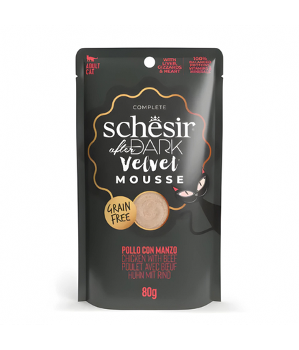 Schesir After Dark Velvet Mousse For Cat - Chicken With Beef 80g