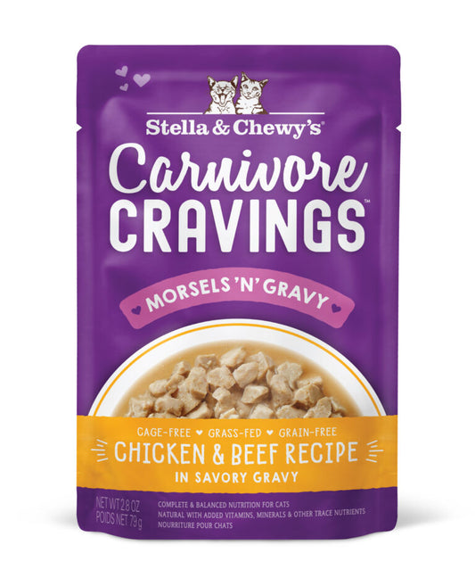 Stella & Chewy’s Carnivore Cravings Morsels’N’Gravy- Chicken & Beef Recipe – 2.8 oz