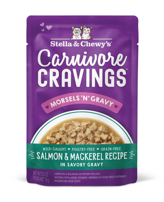 Stella & Chewy’s Carnivore Cravings Morsels’N’Gravy – Salmon & Mackerel Recipe – 2.8 oz