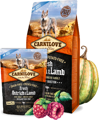 Carnilove Fresh Ostrich & Lamb Excellent Digestion for Small Breed Dogs 6 kg