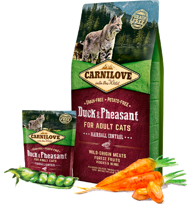 Carnilove Duck & Pheasant for Adult Cats – Hairball Control 2 kg