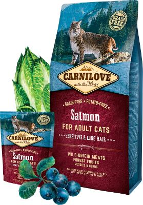 Carnilove Salmon for Adult Cats – Sensitive & Long Hair 2 kg