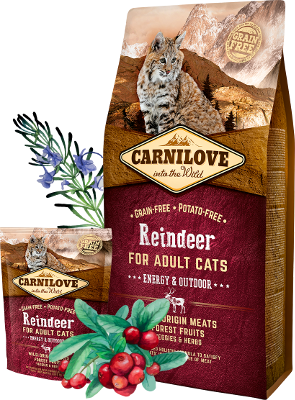 Carnilove Reindeer for Adult Cats – Energy & Outdoor 2 kg