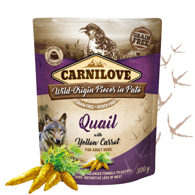 Carnilove Dog Pouch Paté Quail with Yellow Carrot 300 g