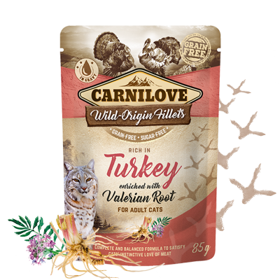 Carnilove cat pouch rich in Turkey enriched with Valerian 85 g