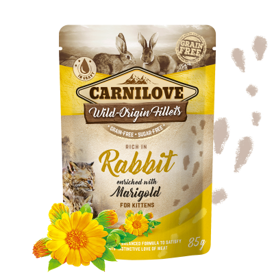 Carnilove cat pouch rich in Rabbit enriched with Marigold 85 g